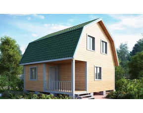 Дачный дом из бруса с крыльцом КА-103