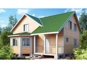 Дачный дом из бруса с крыльцом КА-107