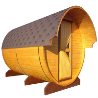 Баня-бочка из минибруса 2м