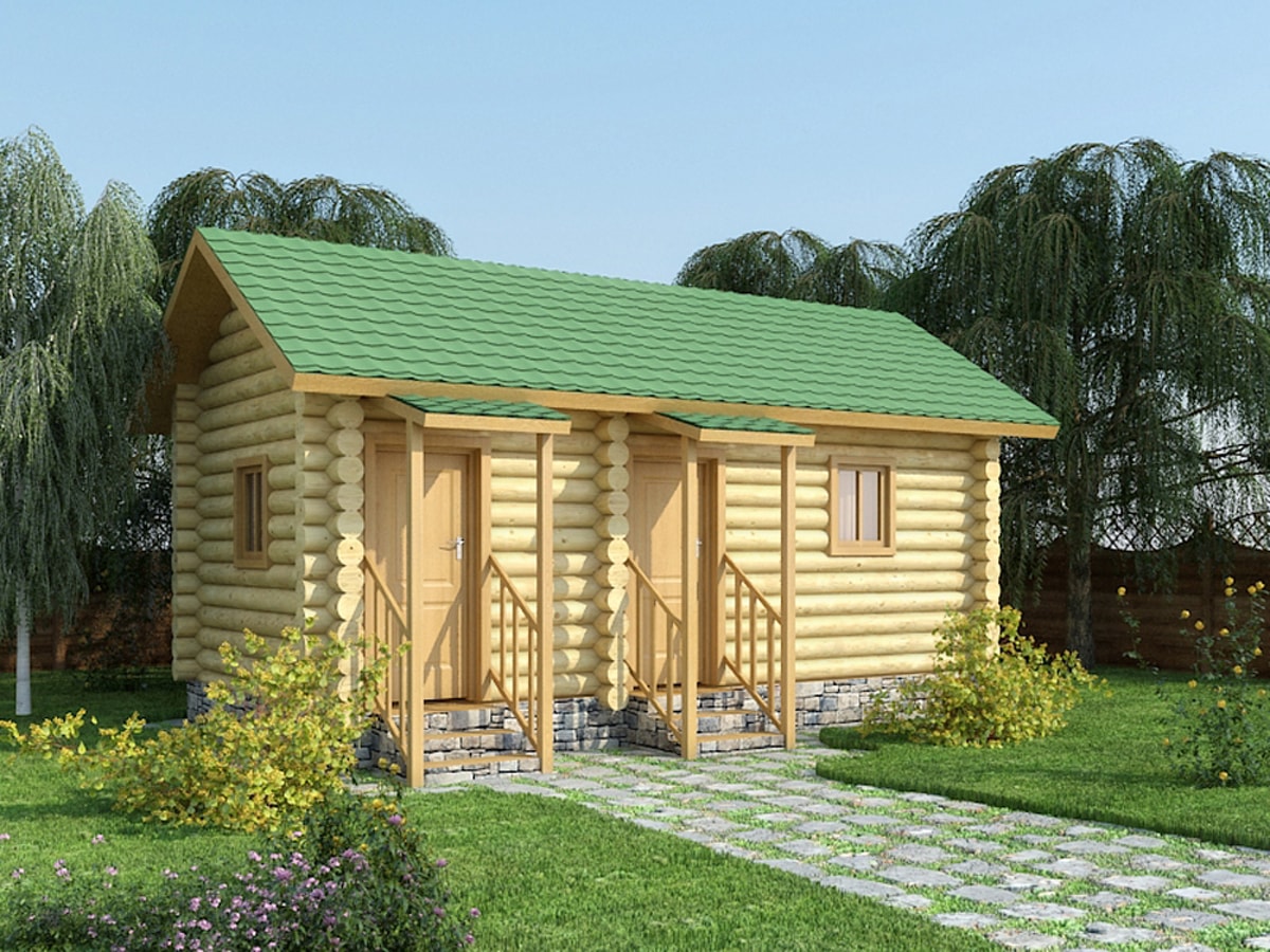 Баня из оцилиндрованного бревна БК-104