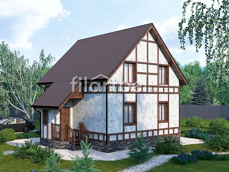 Большой каркасный деревянный дом КД-17