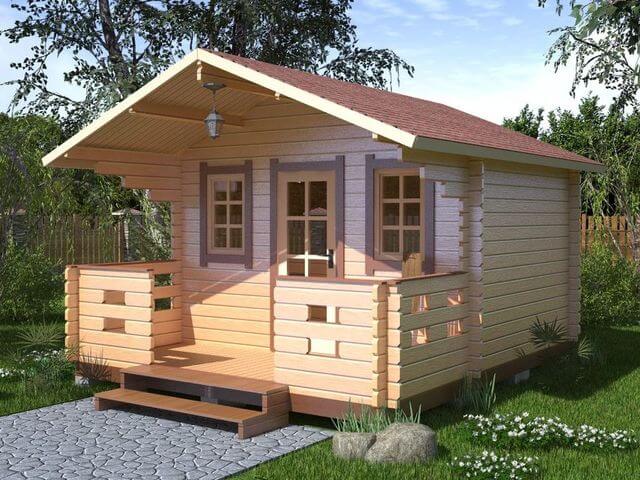 Дачный дом с террасой СД-04 (4,5×3,8)