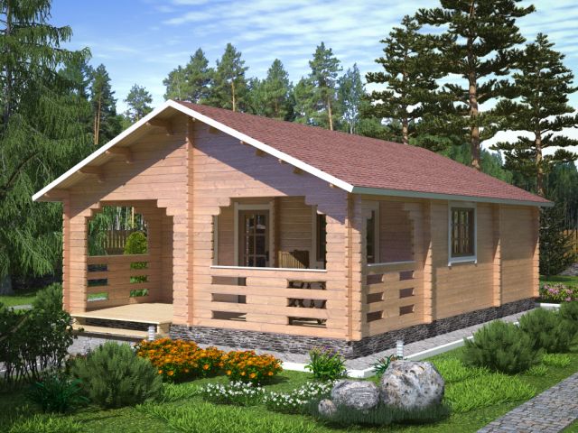 Дачный летний брусовой дом СД-12 (6×8,5)