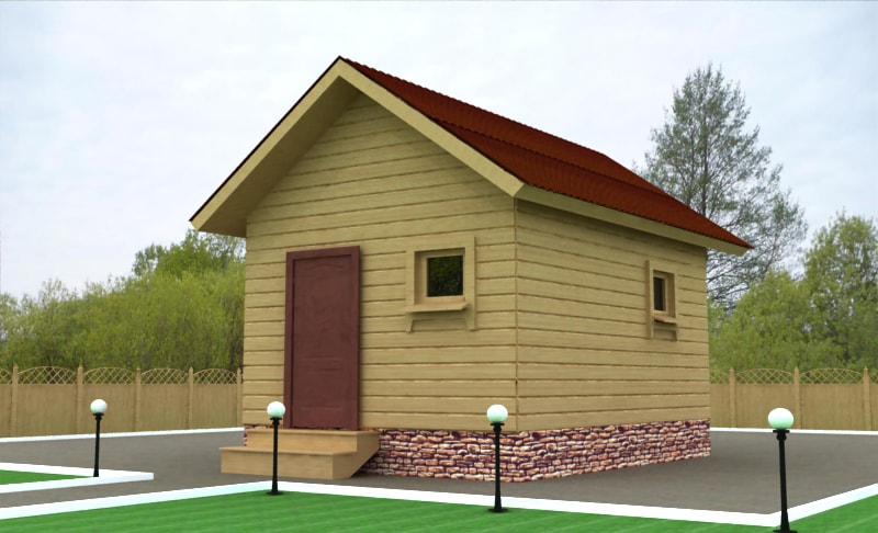 Баня из бруса ББ-01 3 на 4,5 метра